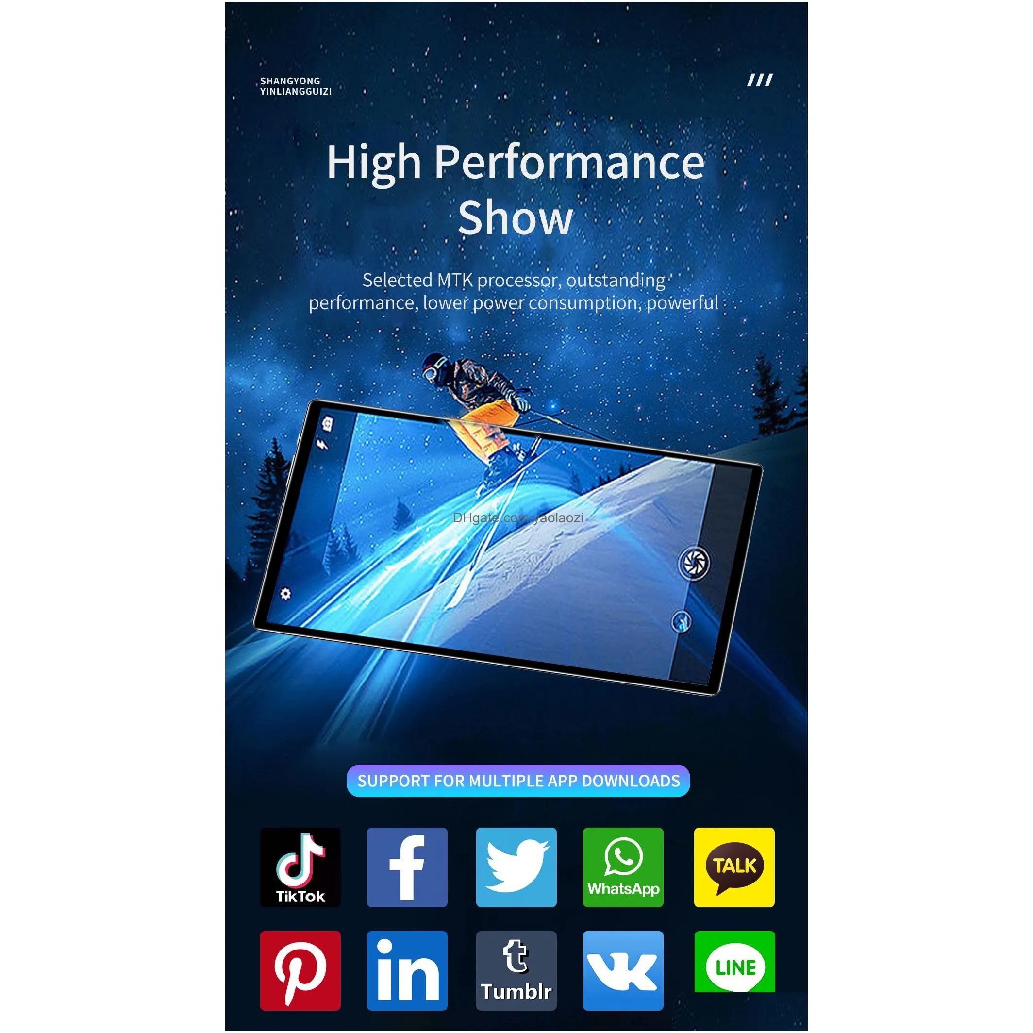 5g 2023 global version 10.1inch tablet android 16gb ram 1tb rom android 13.0 wifi 8800mah bluetooth full screen