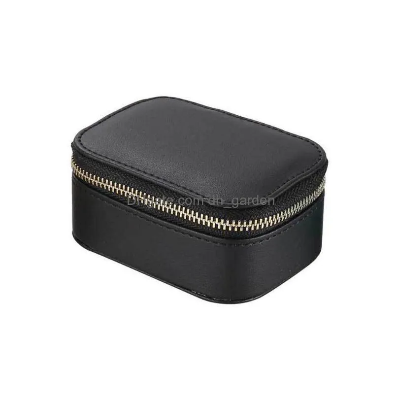 simple jewelry box faux pu leather earrings necklace bracelet storage european style portable travel jewellery organizer