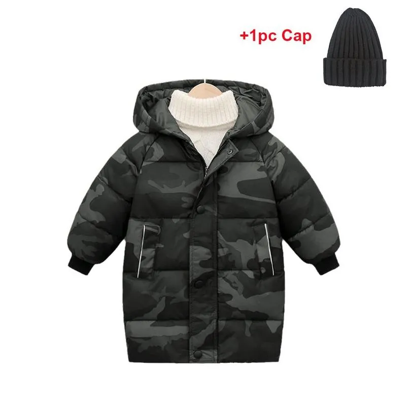 down coat young childrens winter jackets fashion boys girls cottonpadded hooded parkas kids outerwear long coats teenage overcoats
