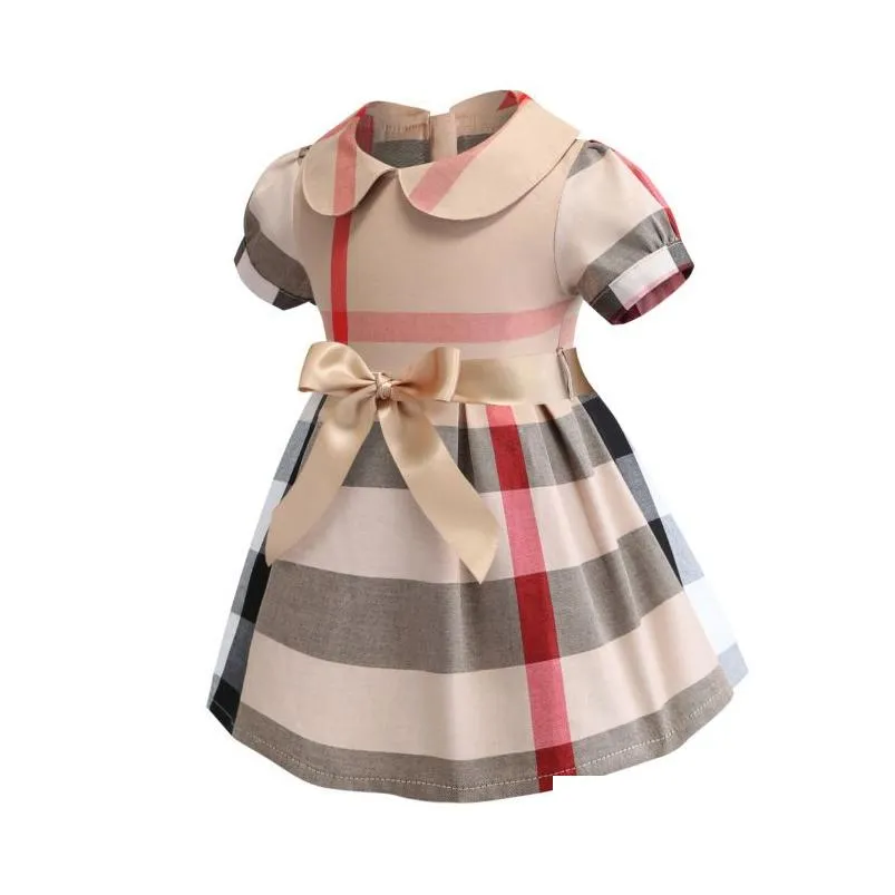 Girl`S Dresses 16 Style Summer Plaid Girls Dress 2023 Children Classic Fashion Party A-Line Casual Clothes 1-7T For Kids Princess Birt Dhj5U