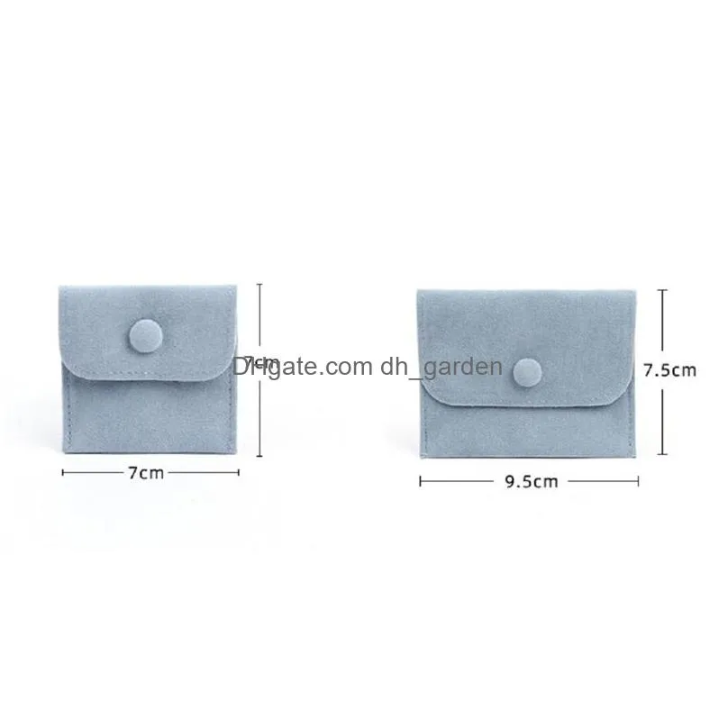 10pcs envelope superior soft velvet gift bracelet bag jewelry packaging pouch with snap fastener dust proof storage