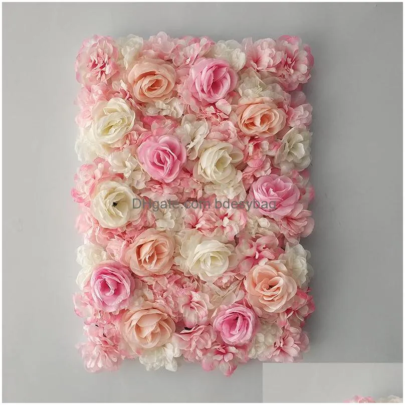 decorative flowers wreaths artificial flower wall panels 16 x 24 mat silk rose for backdrop wedding decorationdecorative