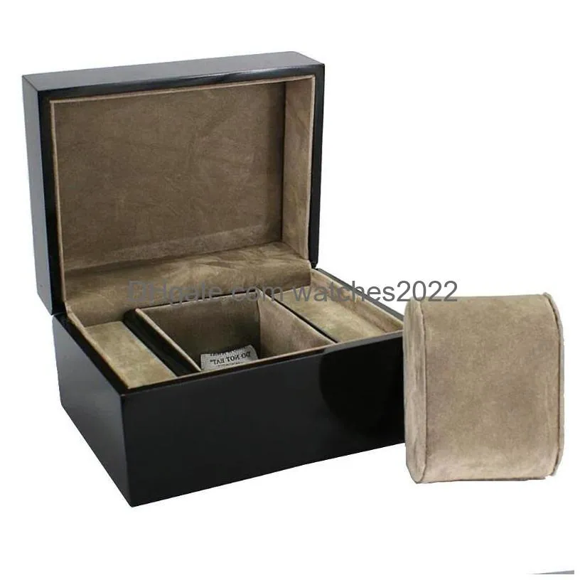 watch boxes cases vintage black box wood paint luxury gift velvet pillow menwatch