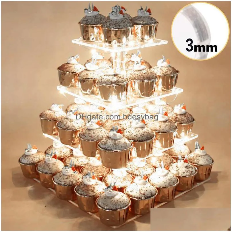 garden decorations 5 tier cardboard cake stand snack pastry dessert tower fruit food display cupcake holder rack birthday party