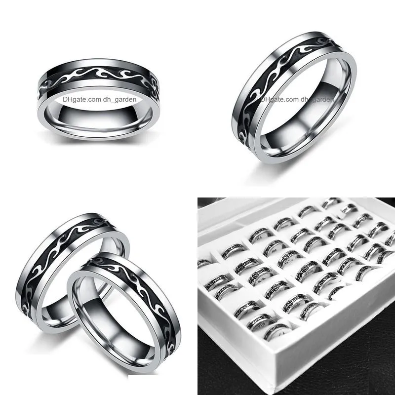 20 pcs mix fashion stainless steel rings men jewelry whole simple silver color vintage ring for party