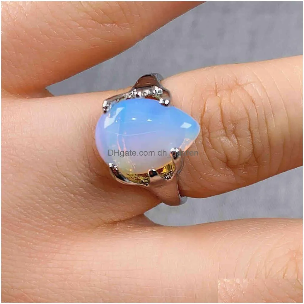 natural stone ring fashion jewelry geometry high quality mix pack 20pc/pack for women girls party gifts size 1820