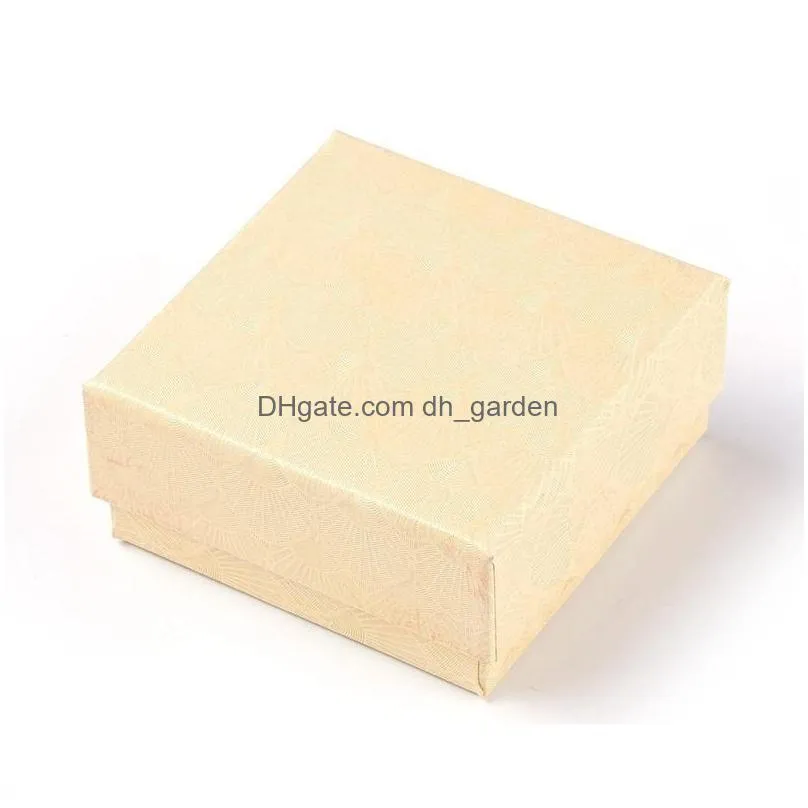 50pcs 7.5x7.5x3.5cm cardboard gifts present storage display boxes square for jewelry bracelets earrings necklace packing box