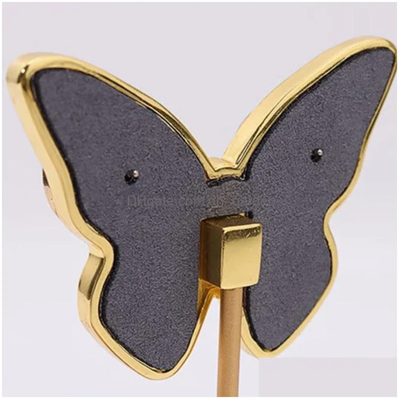 h9ed metal butterfly earrings stand holder shelf jewelry display rack bracket earring organizer for woman girl gifts