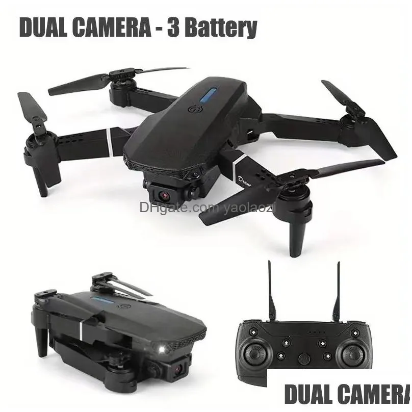 mini drone with dual camera 3 batteries height hold rc foldable wifi fpv drone quadcopter helicopter drone gift toys for kids and