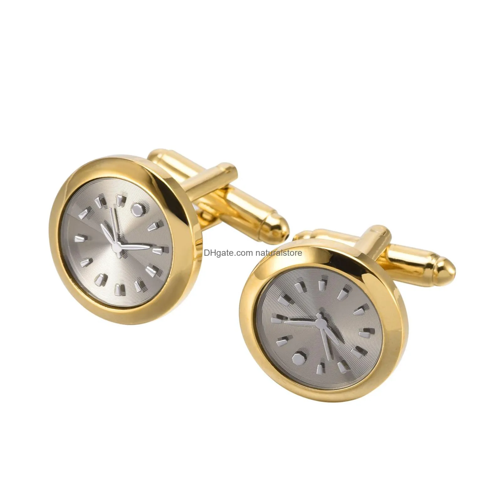 wholesale mens silver cufflinks clock cufflinks mens accessory glass picture cufflinks gold cuff links