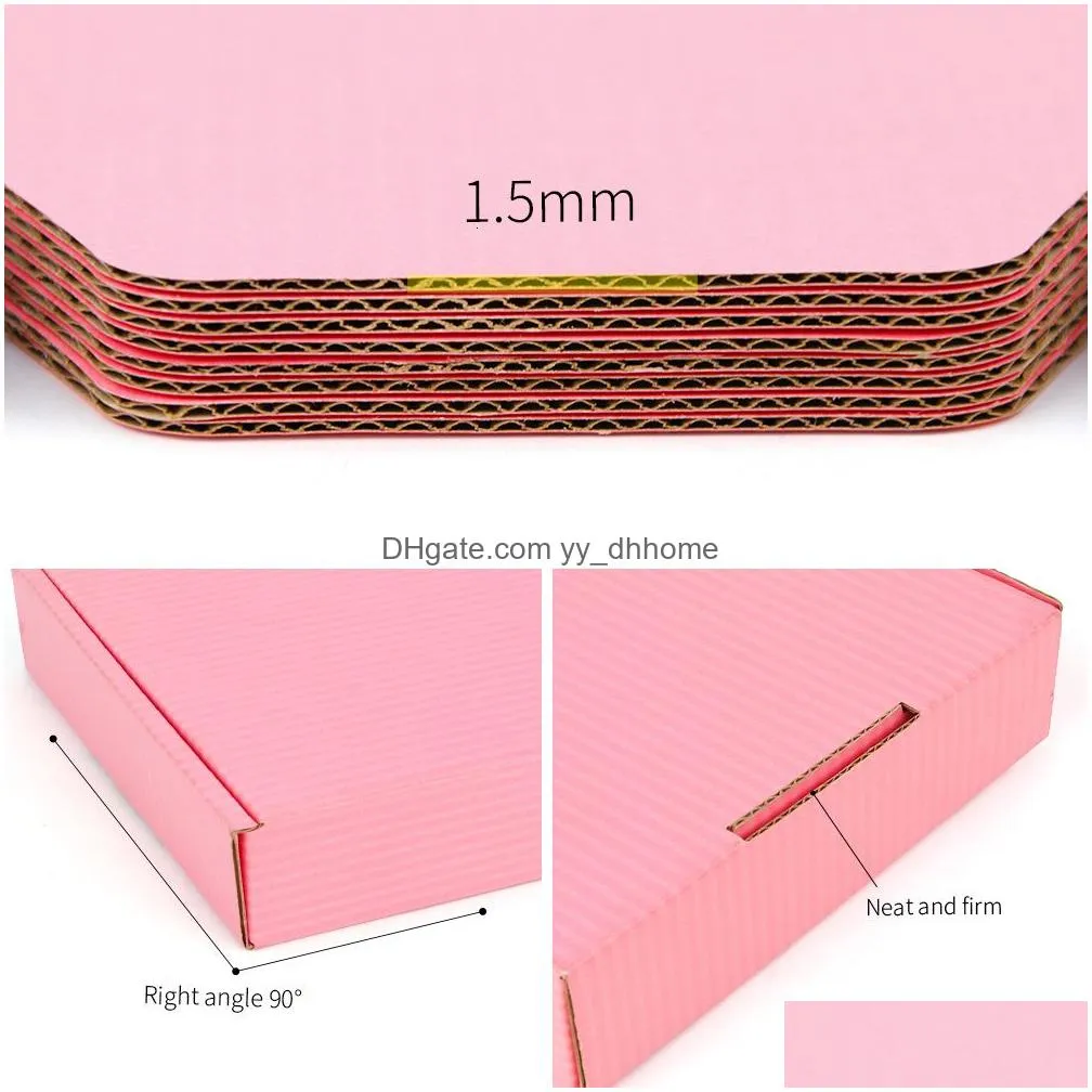 Gift Wrap 5Pcs/10Pcs/Pink Box Corrugated Clothing General Transport Packaging Small Carton Support Customized Size And Printed Drop Ot0Kf