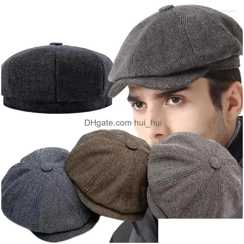 berets wool sboy caps men herringbone flat gatsby cap woolen driving hats vintage inspired hat winter peaky blinders beret