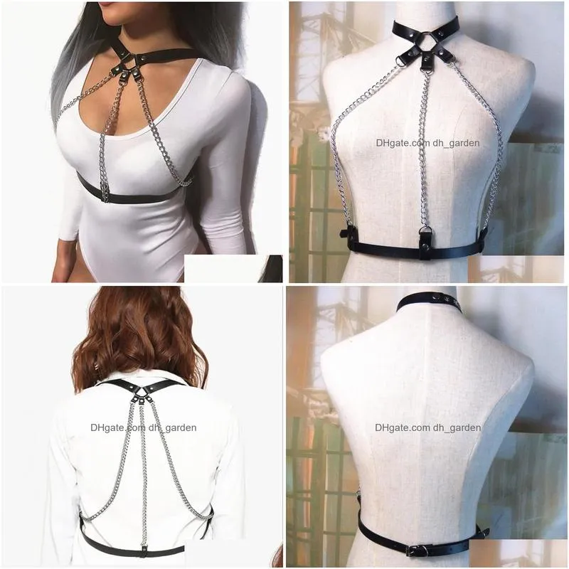 Other Fashion Accessories Belts Harness Bondage For Women Suspenders Chest Metal Chain Belt Tassel Garter Lingerie Punk Styl Dhgarden Dho8M
