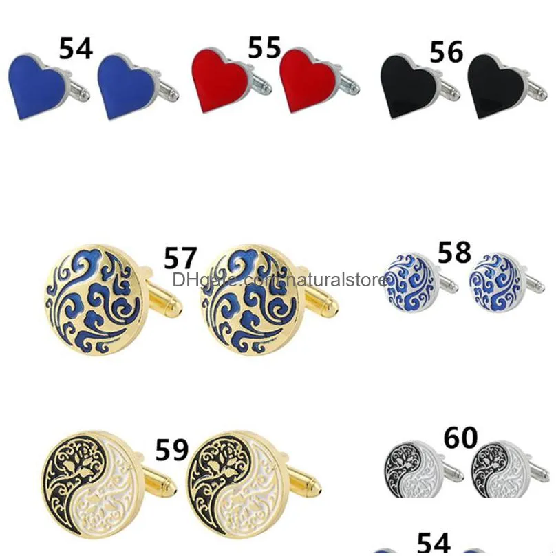 fashion man cufflink designer jewelry funny cuff links alloy skull anchor snowflake elephant innovative silver black gold cufflinks shirts suits accessories