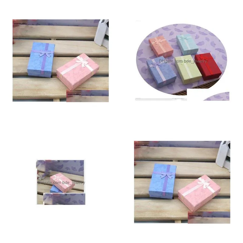 fashion display packaging gift boxes jewellery box pendant box earrings box 5x8x2.5cm random color 24pcs/lot