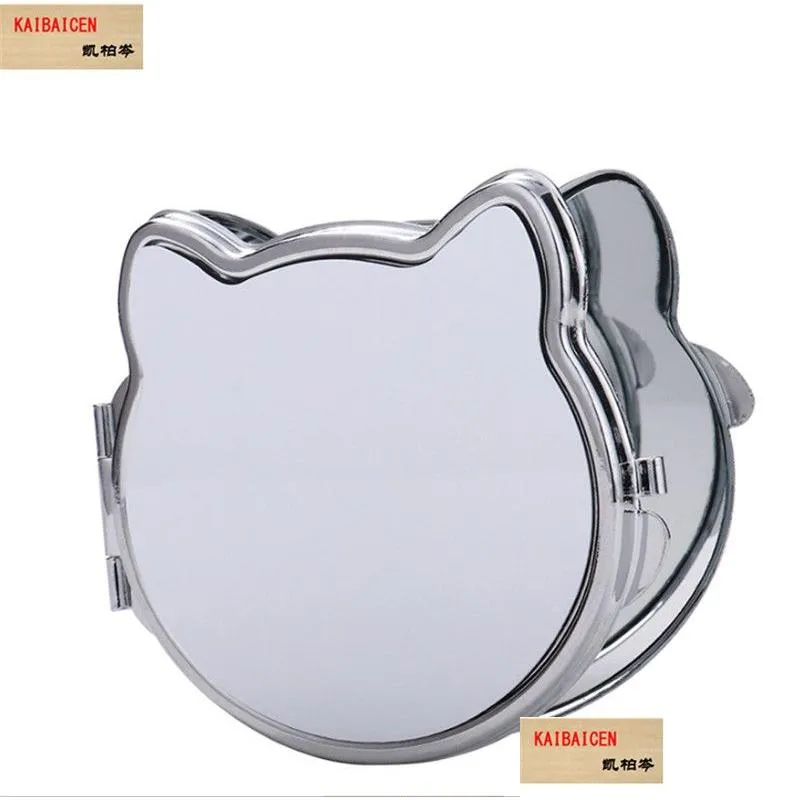 sublimation blank cat makeup mirror metal accessories gifts heat transfer printing blanks crafts