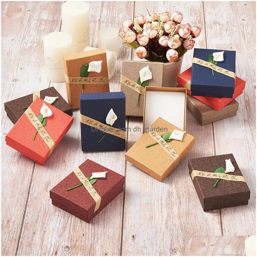 creative jewelry gift boxes retro cardboard rings bracelets necklace pendant organizer box display packing case mixed color