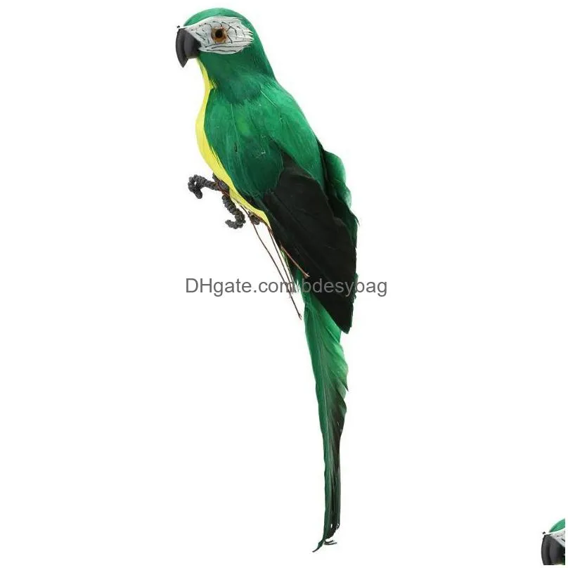 garden decorations 1pc creative foam feather artificial parrots imitation bird model home outdoors wedding decoration ornament diy party