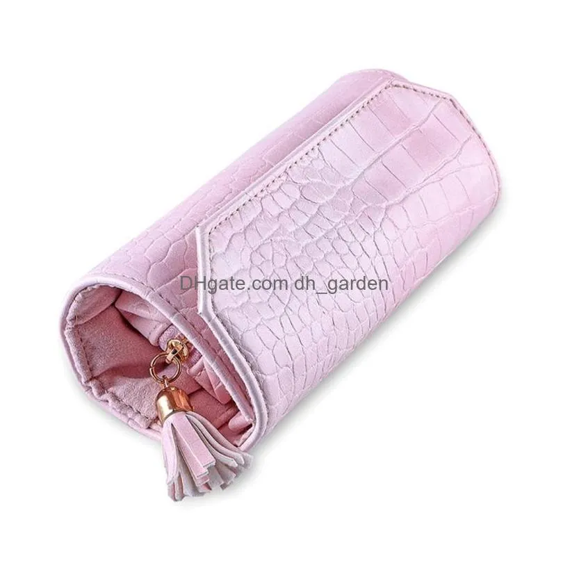 portable travel jewelry organizer box roll pu leather jewellery storage pouch for rings earrings necklaces