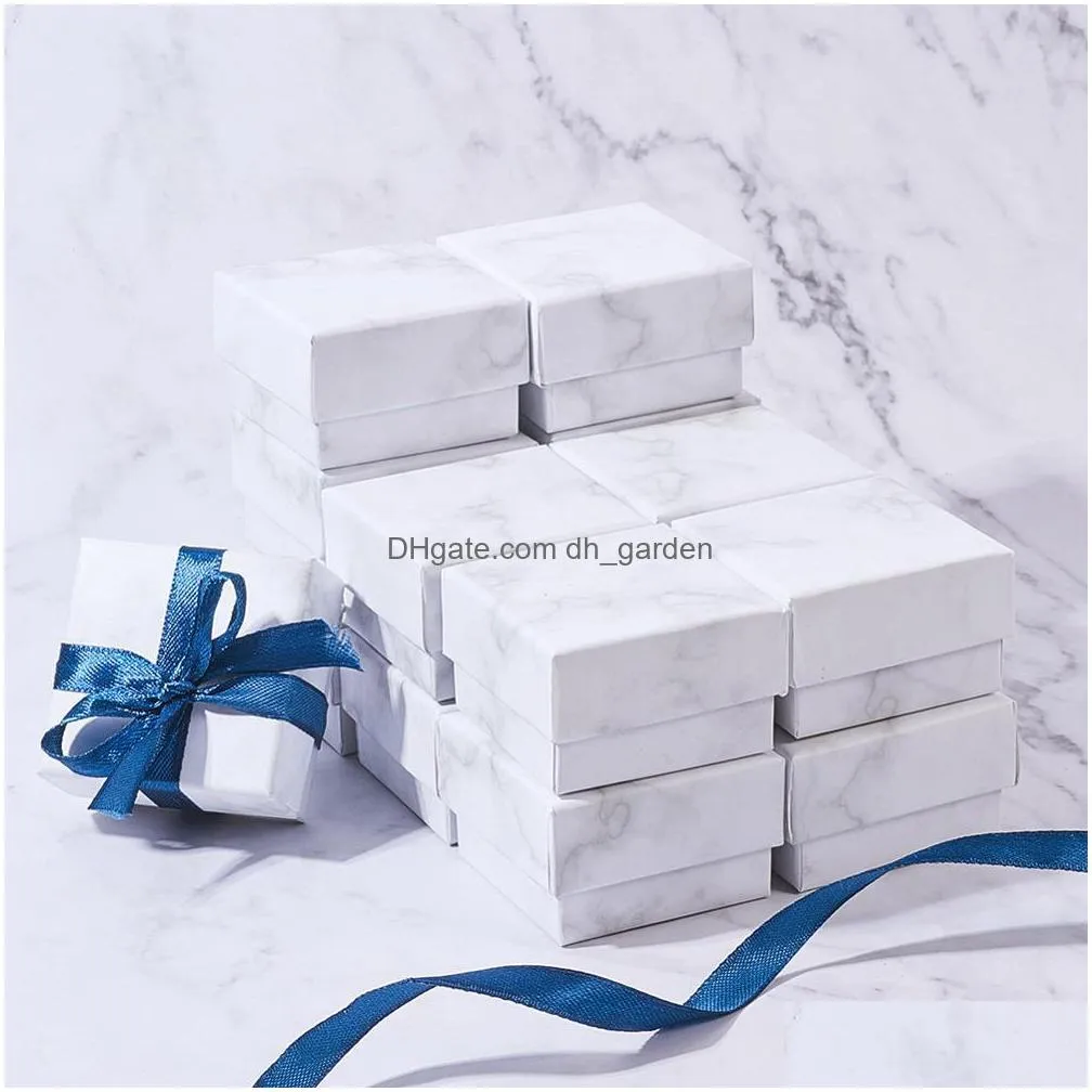 marble necklace bracelet rings carton packaging display box gifts jewelry storage organizer holder rectangle/square