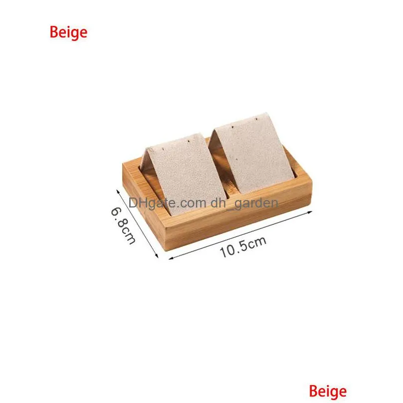 high quality bamboo imitation suede fabric jewelry earring display stand ear stud holder rack storage case