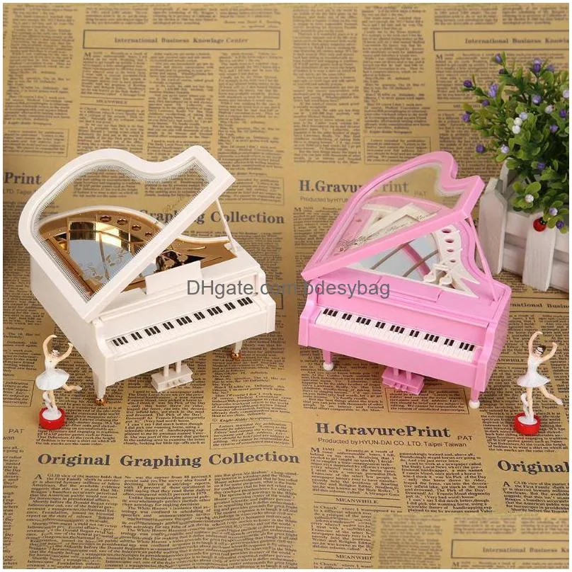 decorative objects figurines heart shape dancing ballerina music box plastic jewellery girls carousel hand crank mechanism 2022 year