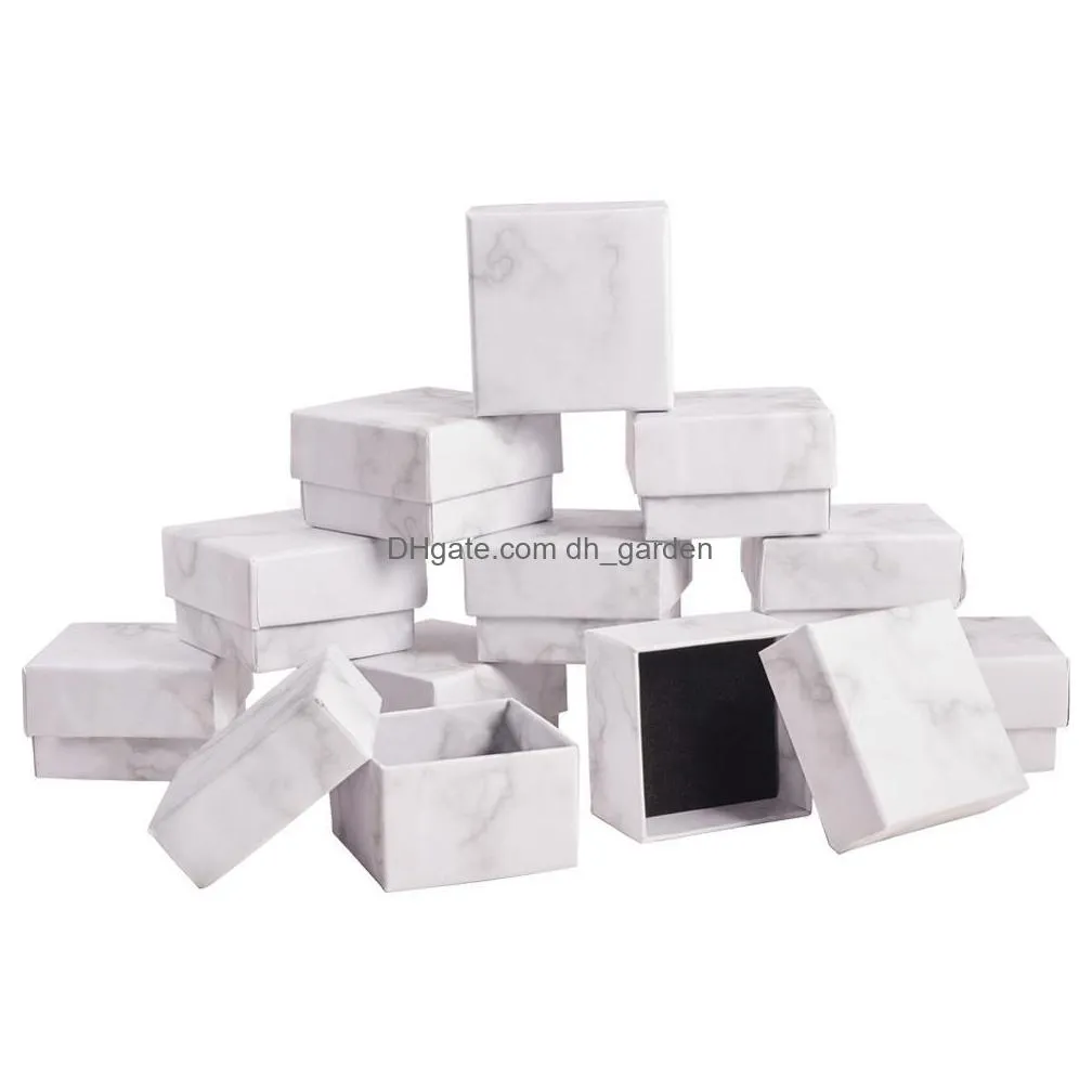 marble necklace bracelet rings carton packaging display box gifts jewelry storage organizer holder rectangle/square