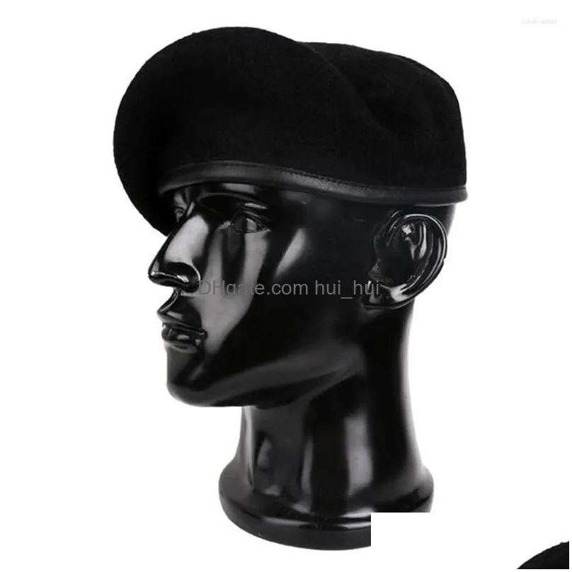 Berets Us Army Military Special Forces Ranger Wool Cap Hat Beret Black Size 58 59 60 Cm Drop Delivery Fashion Accessories Hats Scarv Dh3Xf