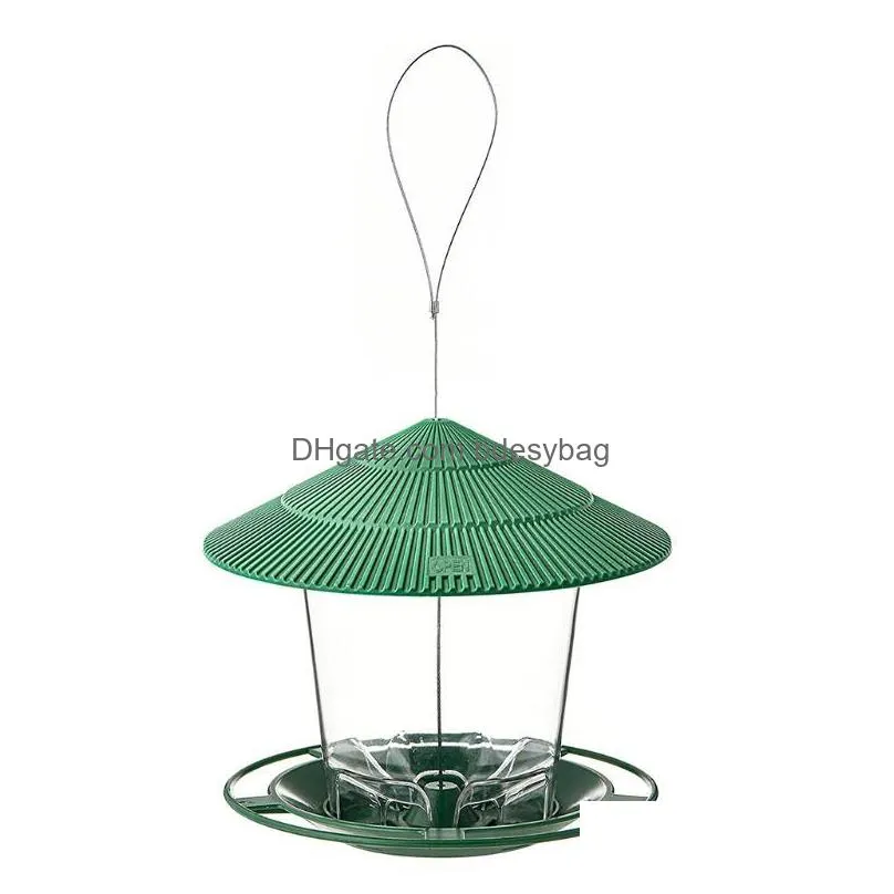 garden decorations 4xfa waterproof gazebo hanging wild bird feeder outdoor container with hang rope feeding house type decor