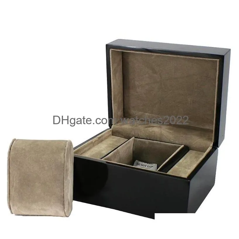 watch boxes cases vintage black box wood paint luxury gift velvet pillow menwatch