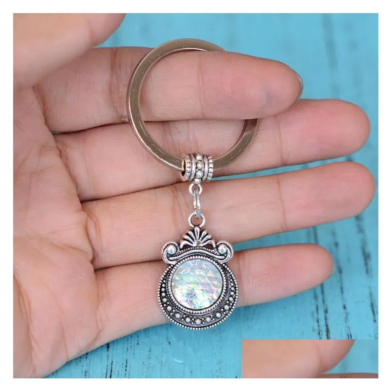 keychains mermaid keychain resin keyring decorative pendants for women bags car key phone accessories party giftskeychains