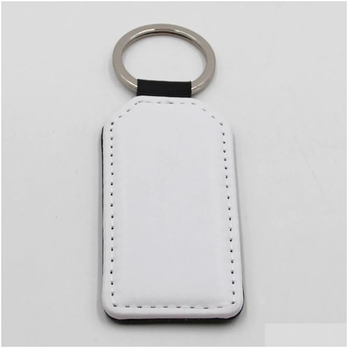 keychain sublimation blank pu cloth keychain accessories tassel key ring bag parts
