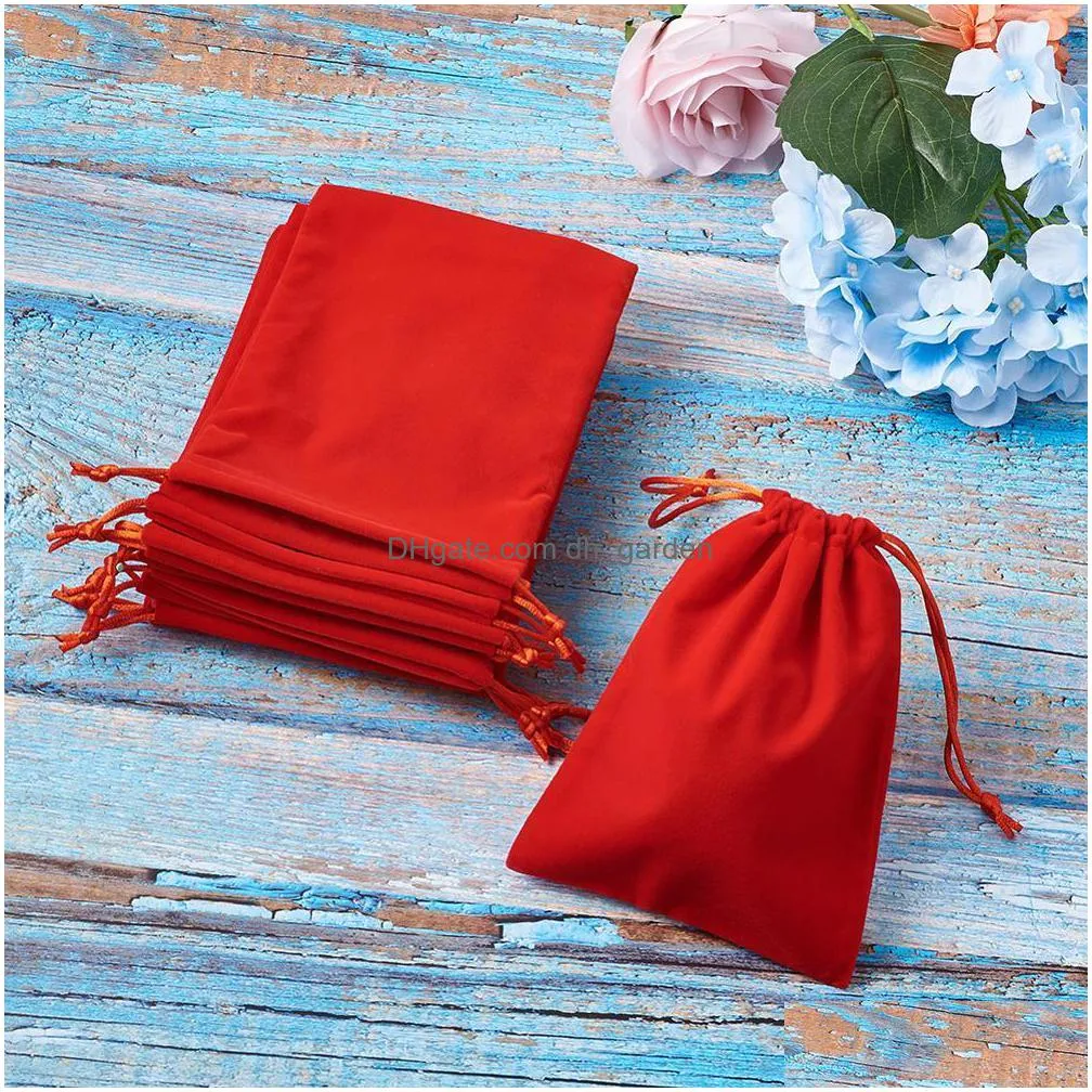 20pcs 16x12cm velvet packing mothers day drawstring pouches gift bags jewelry beads storage container