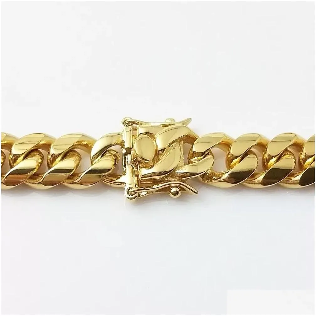 Chains Designers Necklaces Cuban Link Gold Chain Chains  Necklace Men Hip Hop Stainless Steel Jewelry Drop Delivery Jewelry Neckl Dhwan