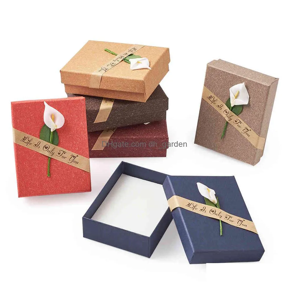 creative jewelry gift boxes retro cardboard rings bracelets necklace pendant organizer box display packing case mixed color