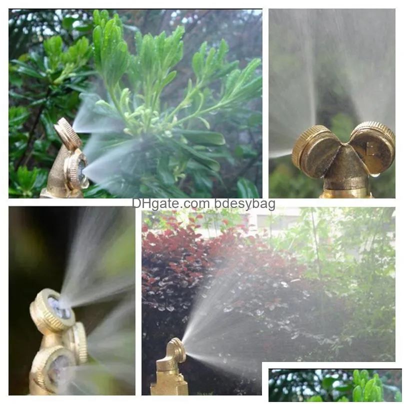 watering equipments 1pc brass spray nozzle garden sprinklers adjustable hose connector mist water sprinkler irrigation fitting tools