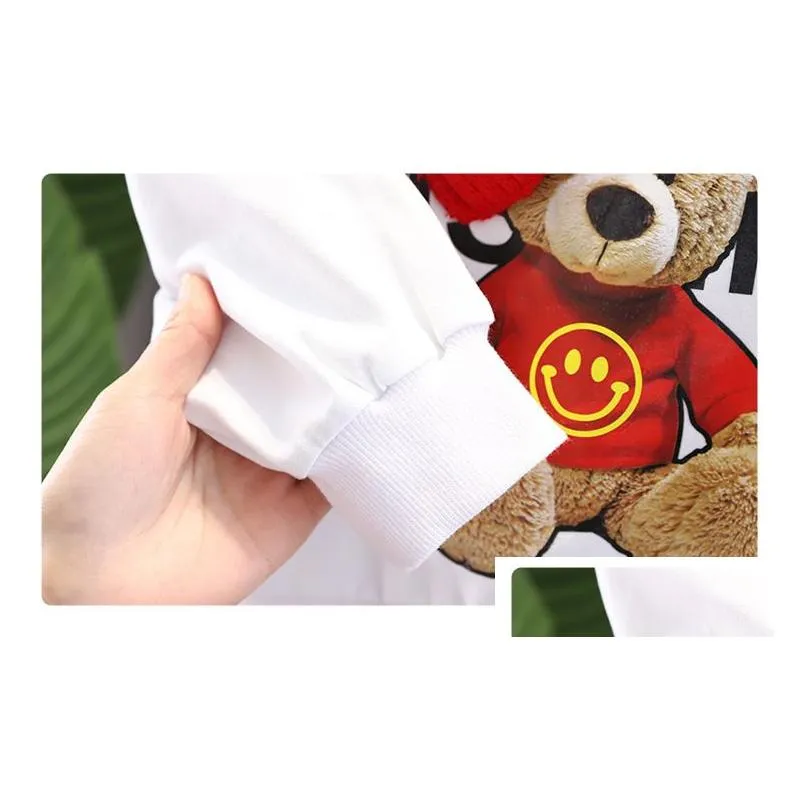 Clothing Sets 2022 Spring Children Outfits Autumn Baby Boys Girls Clothing Sets Toddler Kids Sportswear Infant Cartoon Bear T Drop Del Dhan7