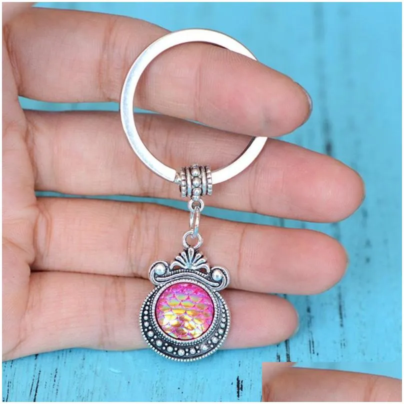 keychains mermaid keychain resin keyring decorative pendants for women bags car key phone accessories party giftskeychains