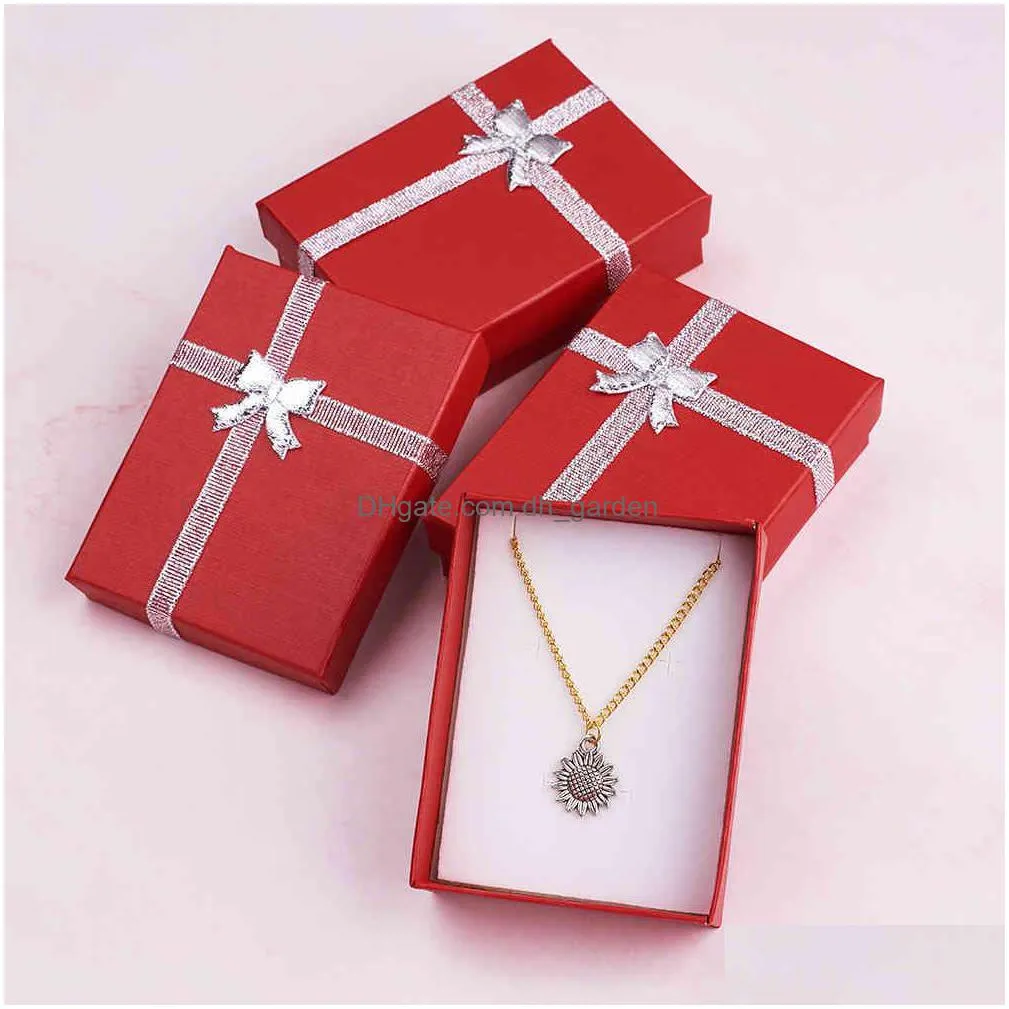 pandahall 12pcs jewelry set square gift box with bowknot for necklaces earrings rings packaging mixed color 9x9x3cm 9x7x3cm