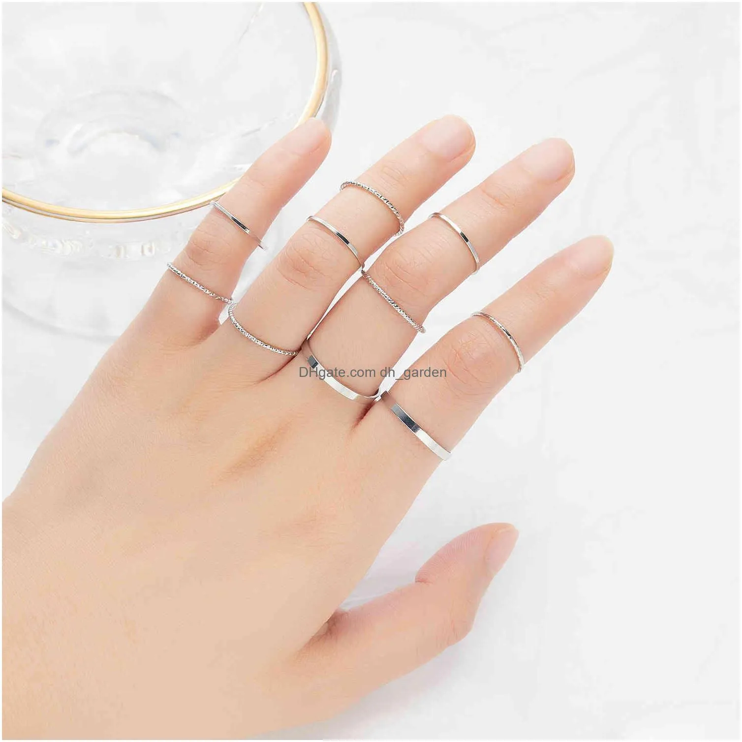 10 pcs/lot mixed color trendy korean simple colorful resin finger rings set for women party jewelry whole