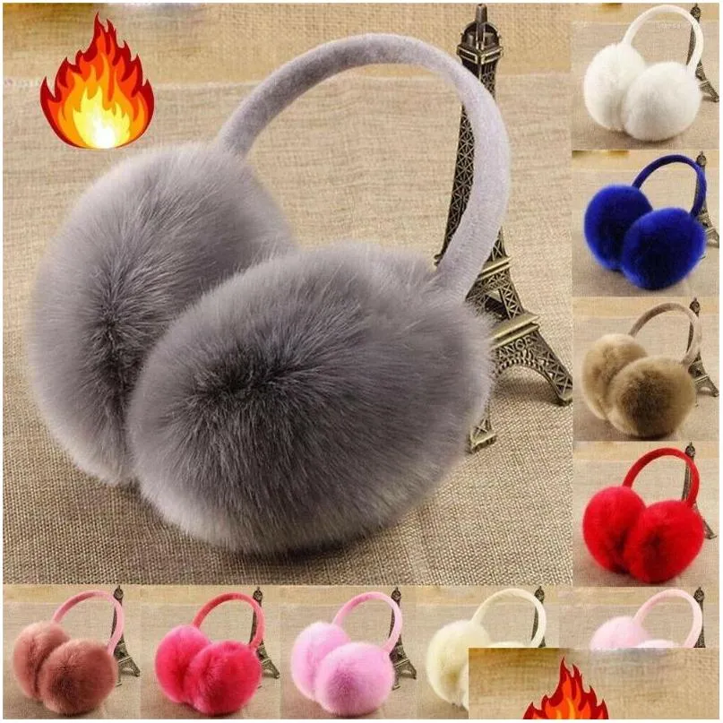 berets high quality winter warm earmuffs women fashion fluffy cosy plush soft casual ear warmer flaps earwarmers