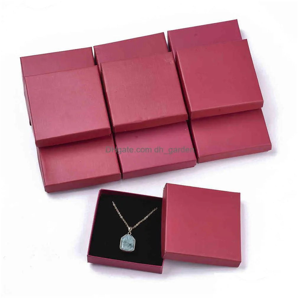 12pc cardboard jewelry boxes organizer pendant necklace bracelet storage gift box jewellry packaging container with sponge