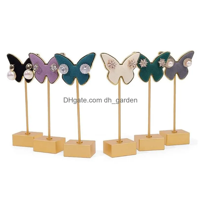 metal butterfly earrings stand holder shelf jewelry display rack earring bracket c7af