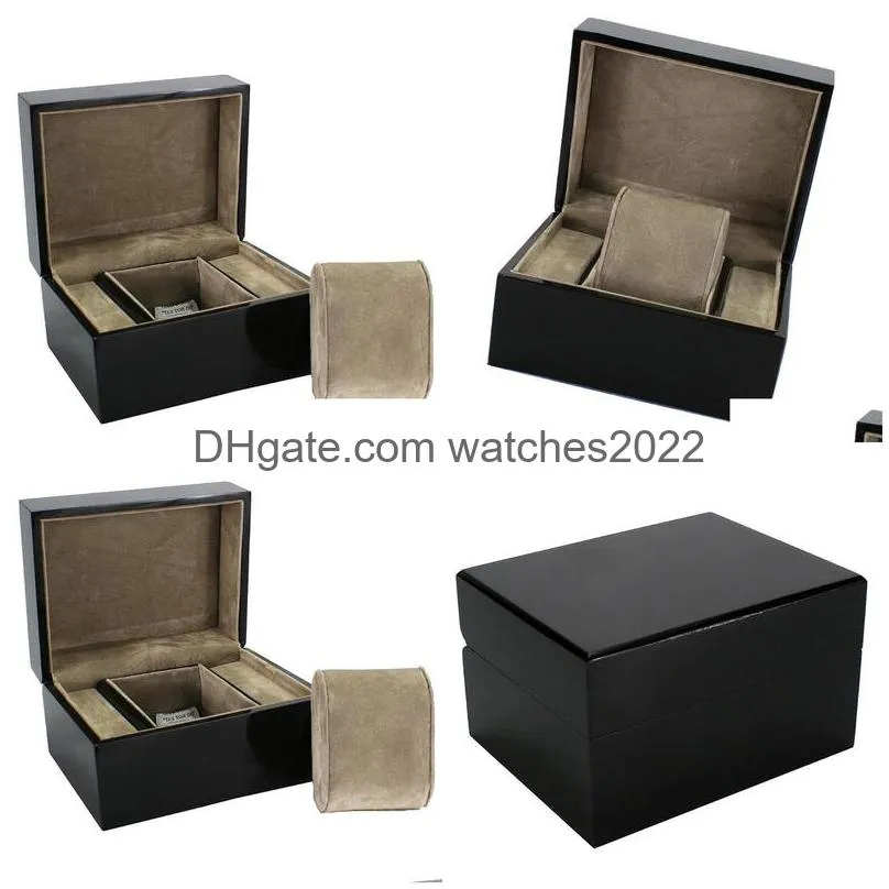 watch boxes cases vintage black box wood paint luxury gift velvet pillow menwatch