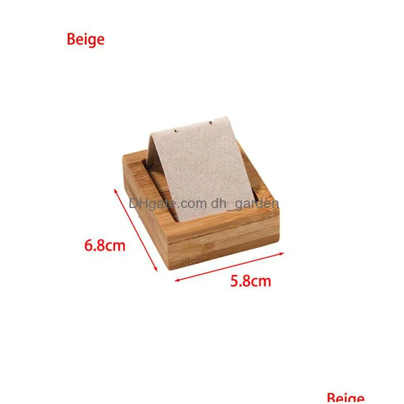 high quality bamboo imitation suede fabric jewelry earring display stand ear stud holder rack storage case