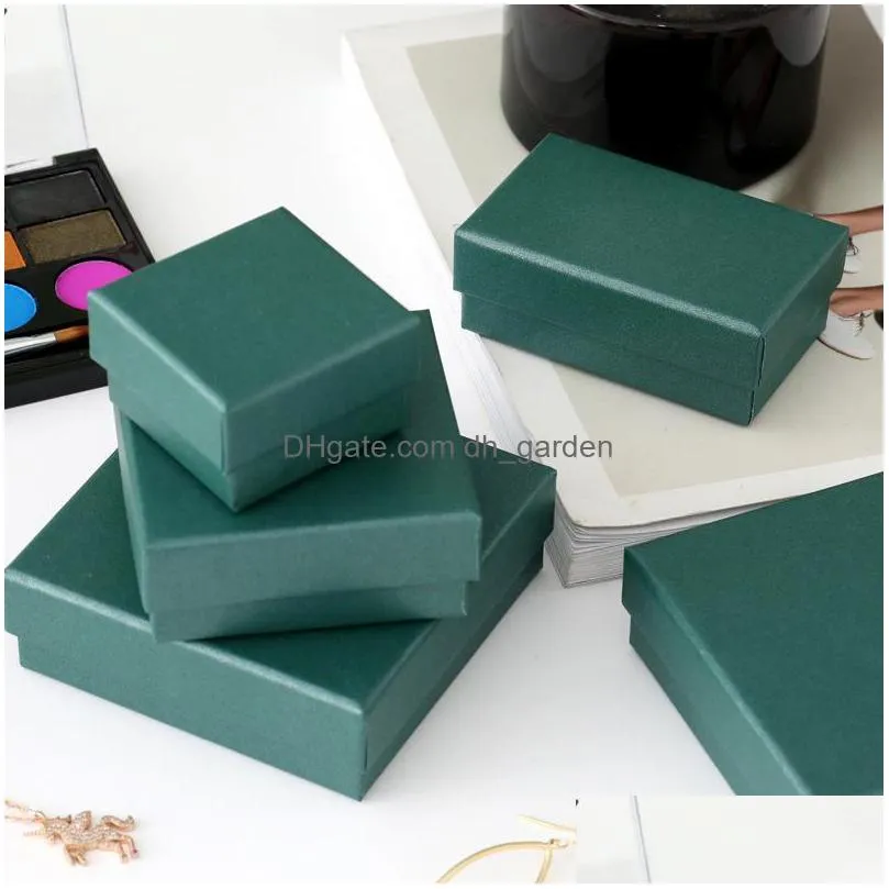 24pcs jewelry set box for ring necklace rectangle tan black kraft cotton filled cardboard paper 7cmx9cmx3cm