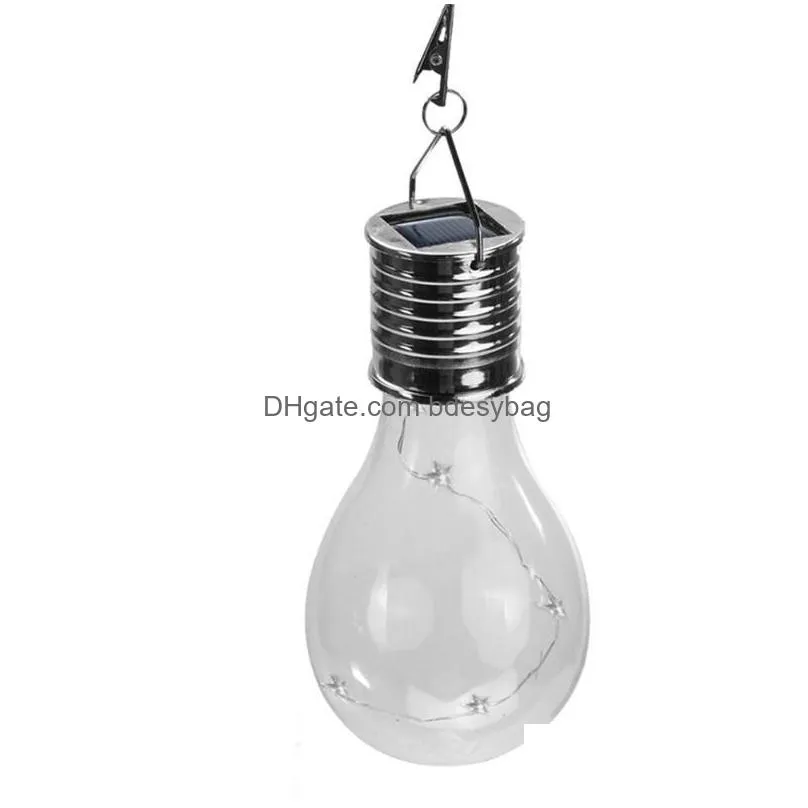 garden decorations solar panels led 1.2v waterproof light bulb rotatable outdoor lamp camping hanging stars decoration