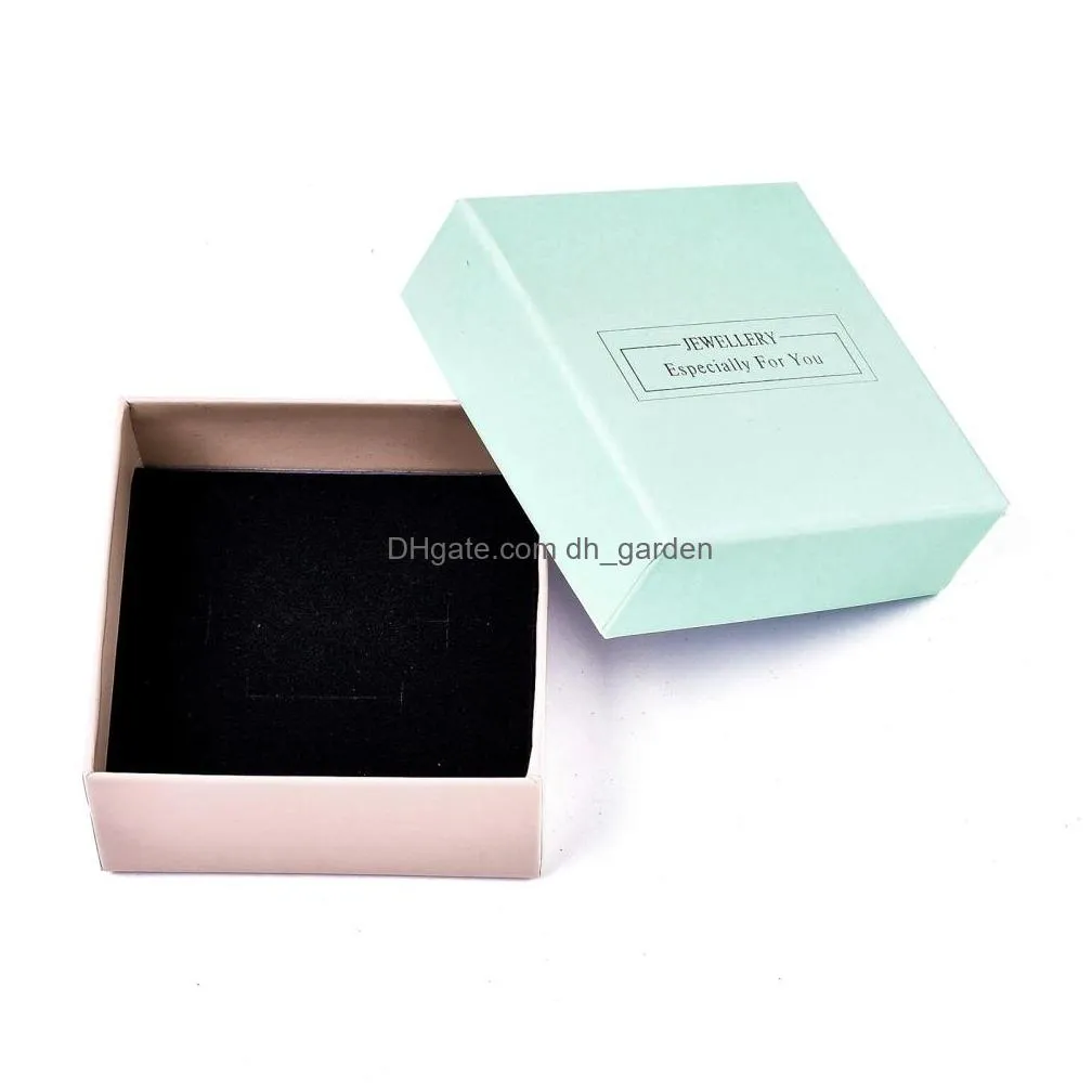 box gift cardboard boxes for ring necklace earring jewelry gifts packaging with black sponge inside 18pc/24pc