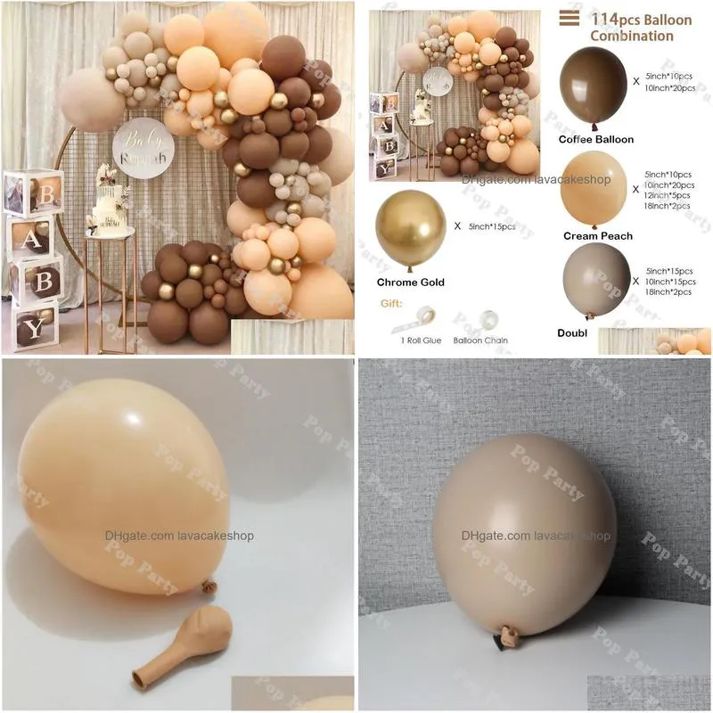 baby shower balloons garland coffee brown balloon arch kit wedding birthday decorations blush anniversary party decor supplies f1222