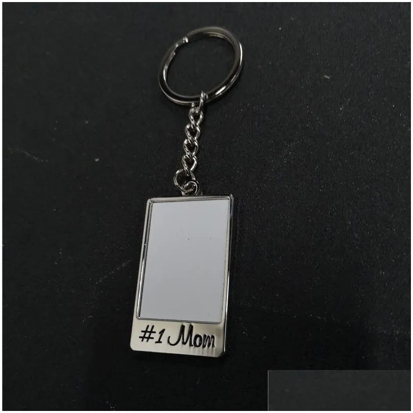 sublimation blank 1 dad mom key chain metal key ring transfer printing diy blank consumables